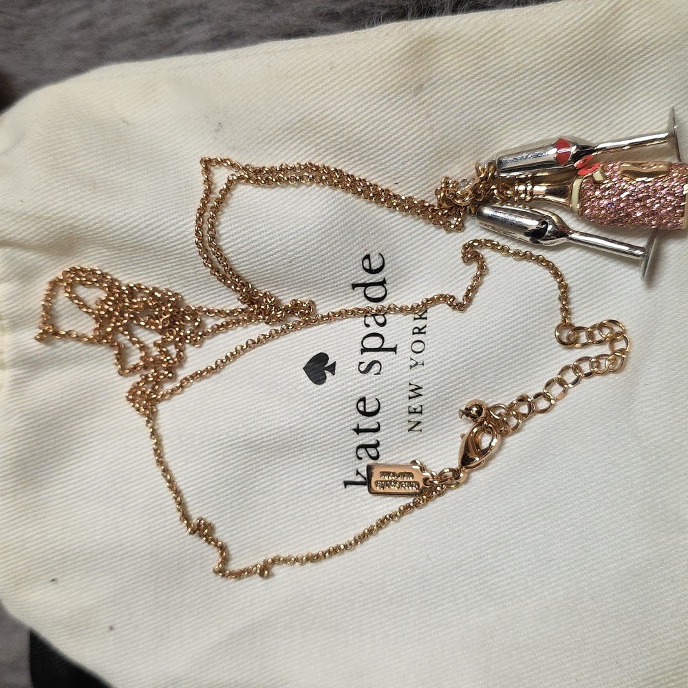 Kate Spade Make Magic Champagne Cluster Pendant Rose Gold Long Necklace